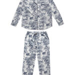 pyjama jouy 5 Pyjama imprimé bleu sur fond blanc.