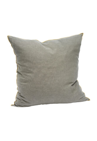 Coussin carré gris en tissu uni