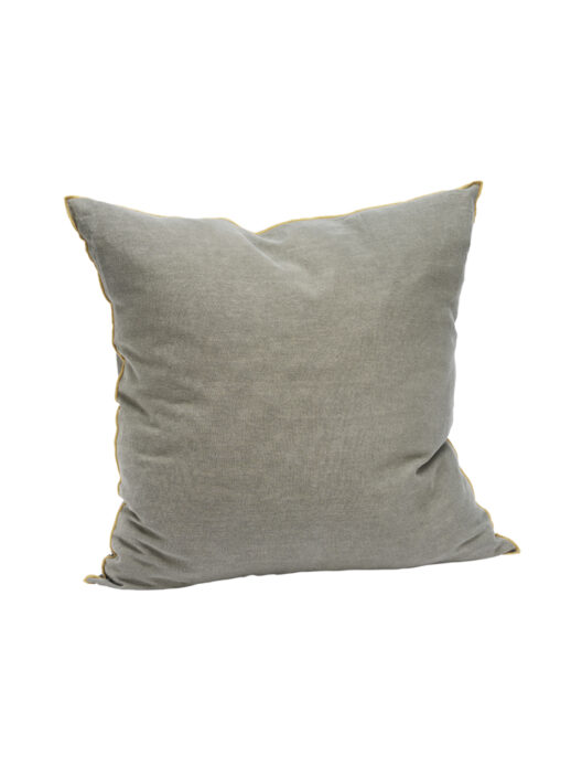 Coussin carré gris en tissu uni