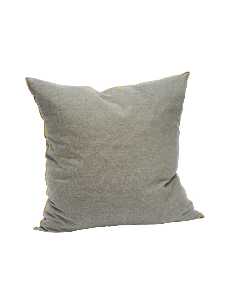 Coussin carré gris en tissu uni