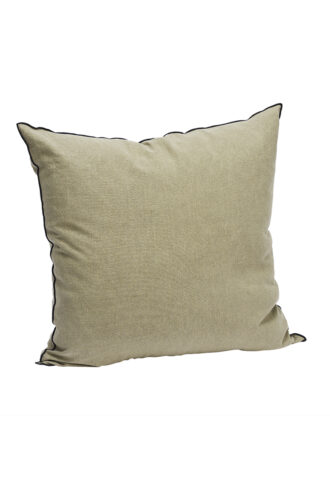 Coussin carré beige en tissu uni