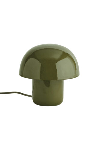 Enamel table lamp, dark green